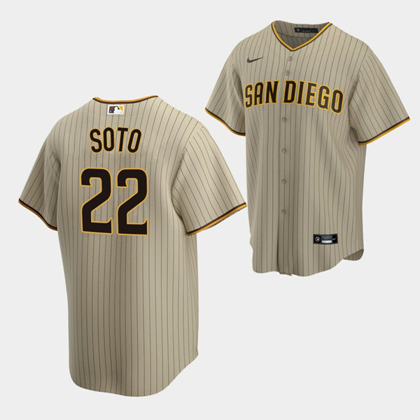 Men's San Diego Padres #22 Juan Soto Tan Cool Base Stitched Baseball Jersey